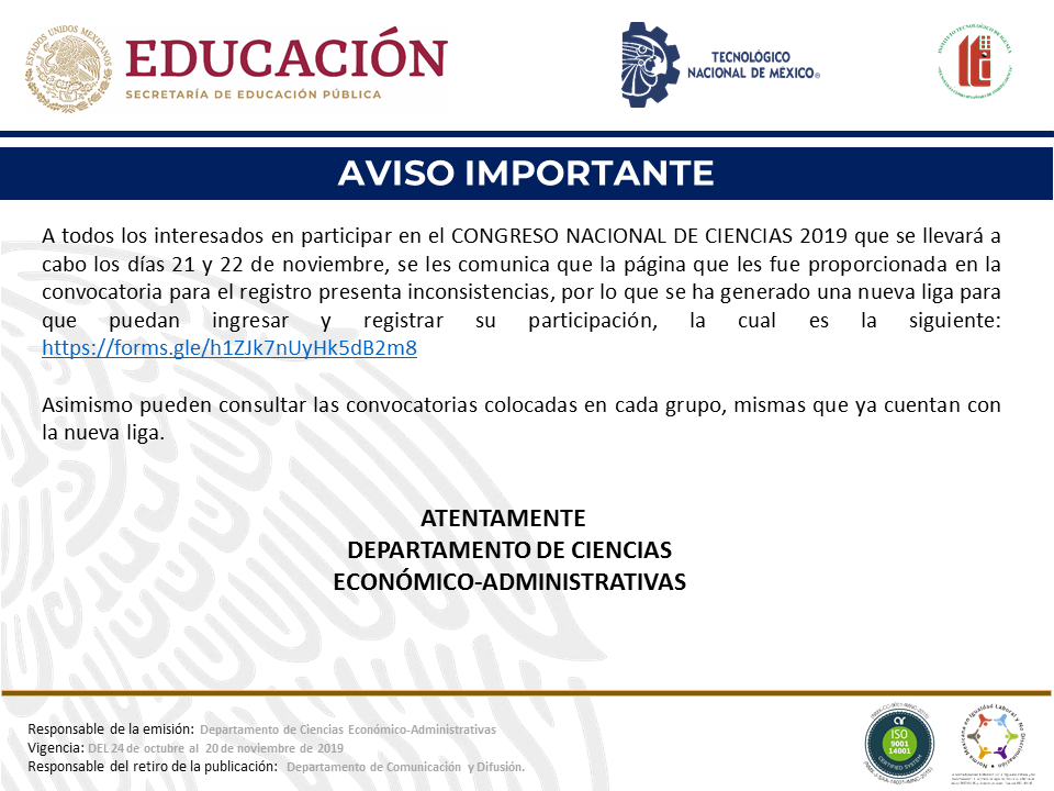 FORMATO DE AVISO CONGRESO